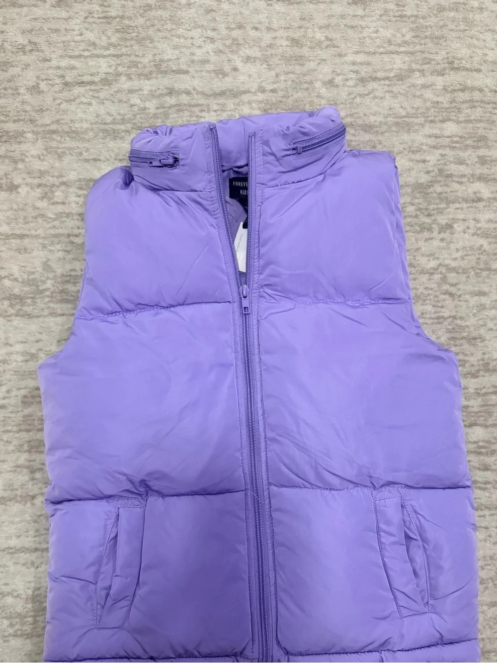 Kids Lavender Puffer Vest - Lightweight Warmth